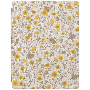 Buttercups, yellow and brown iPad smart cover