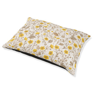 Buttercups, yellow and brown pet bed