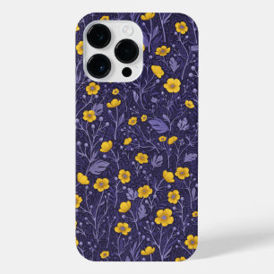 Buttercups, yellow and violet iPhone 14 pro max case