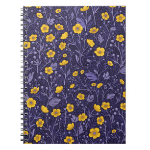 Buttercups, yellow and violet notebook