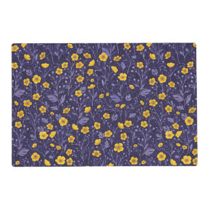 Buttercups, yellow and violet placemat