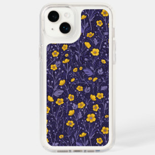 Buttercups, yellow and violet speck iPhone 14 plus case