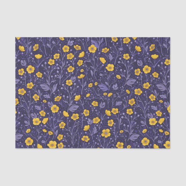 Buttercups, yellow and violet tissue paper (Front)