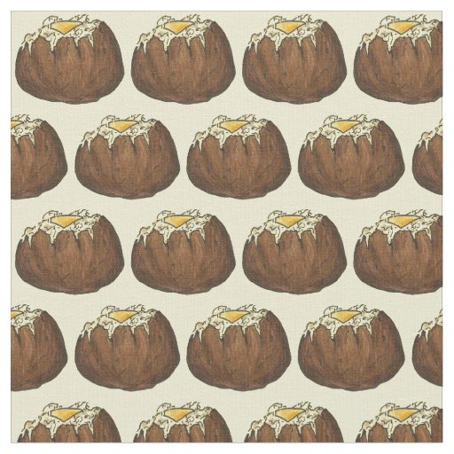 Buttered Baked Potato Potatoes Food Foodie Fabric