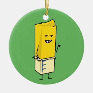 Buttered Buttery Stick of Butter Happy Thumbs Up Ceramic Ornament