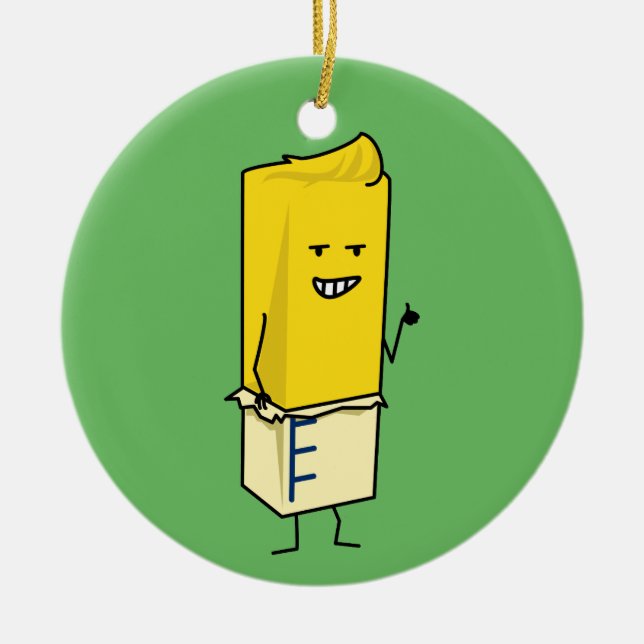 Buttered Buttery Stick of Butter Happy Thumbs Up Ceramic Ornament (Front)