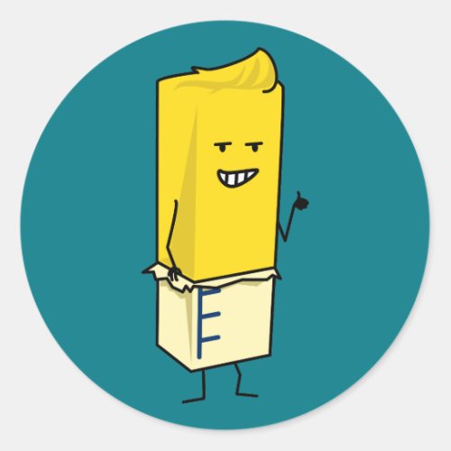 Buttered Buttery Stick of Butter Happy Thumbs Up Classic Round Sticker