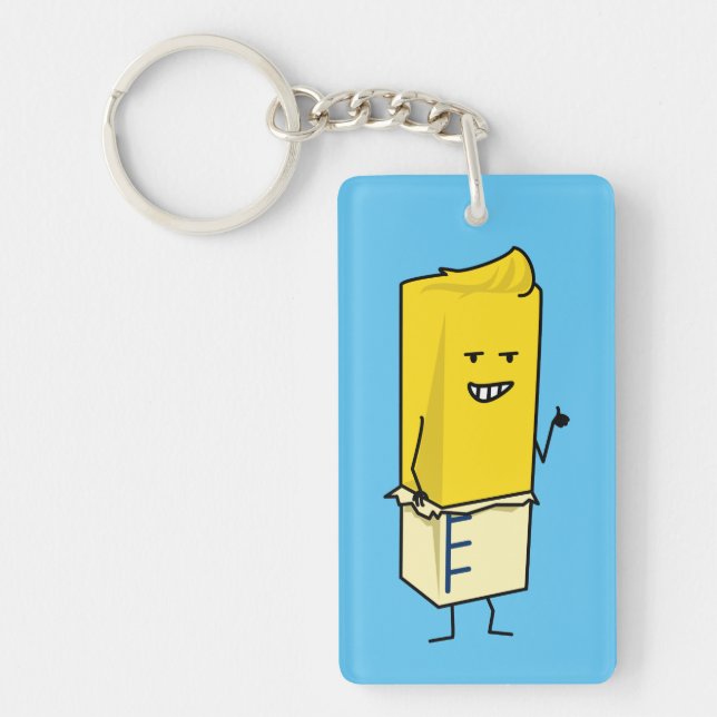 Buttered Buttery Stick of Butter Happy Thumbs Up Keychain (Front)