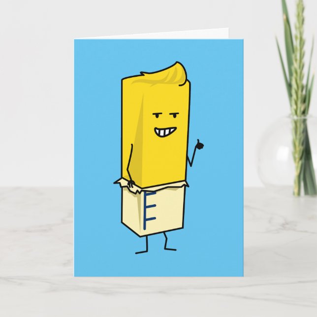 Buttered Buttery Stick of Butter Happy Thumbs Up Letterpress Thank You Card (Front)