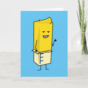 Buttered Buttery Stick of Butter Happy Thumbs Up Letterpress Thank You Card