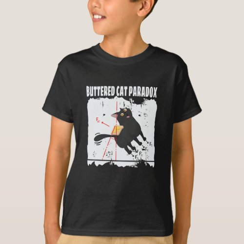 Buttered Cat Paradox Math Physics Cat T_Shirt