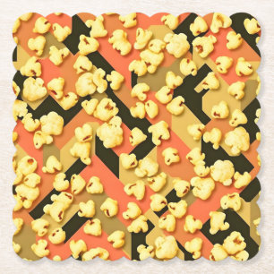 Buttered Popcorn Camouflage Art Coaster Set