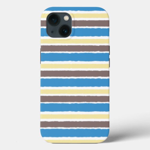 Buttered Popcorn Coffee Brown Sonic Blue Stripes iPhone 13 Case