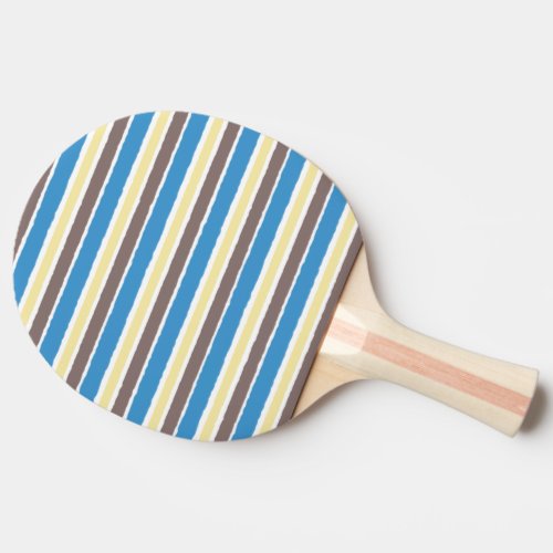 Buttered Popcorn Coffee Brown Sonic Blue Stripes Ping Pong Paddle