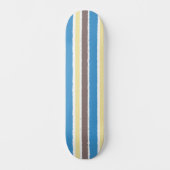 Buttered Popcorn Coffee Brown Sonic Blue Stripes Skateboard (Front)