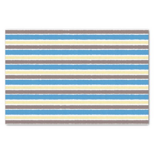 Buttered Popcorn Coffee Brown Sonic Blue Stripes Tissue Paper