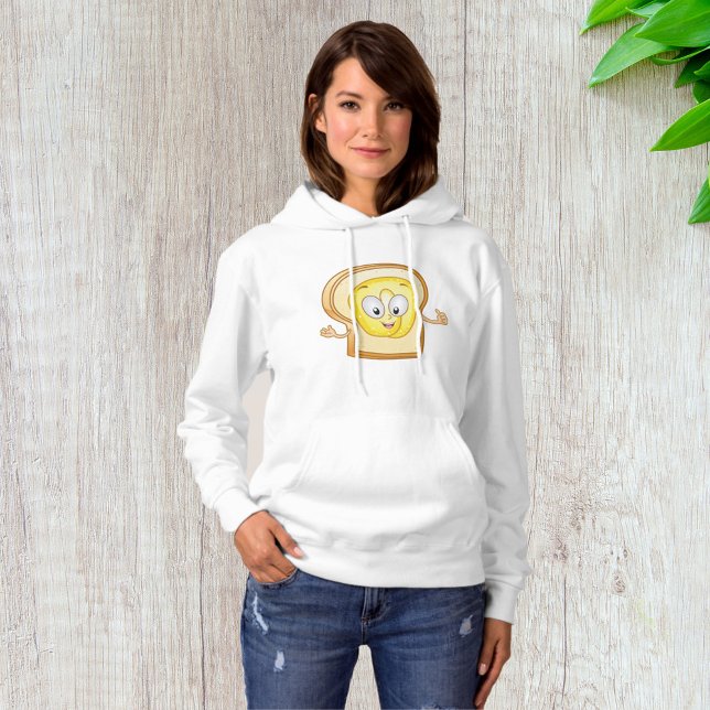 Buttered Toast Cartoon Character Happy Bread Hoodie (Creator Uploaded)