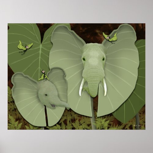 Butterfairies  Elephant Ears Poster