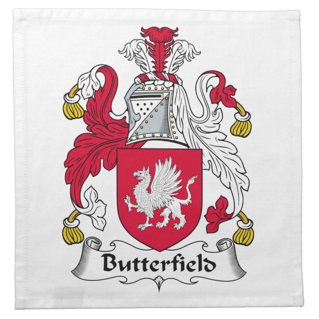 Butterfield Family Crest Napkin (Front)