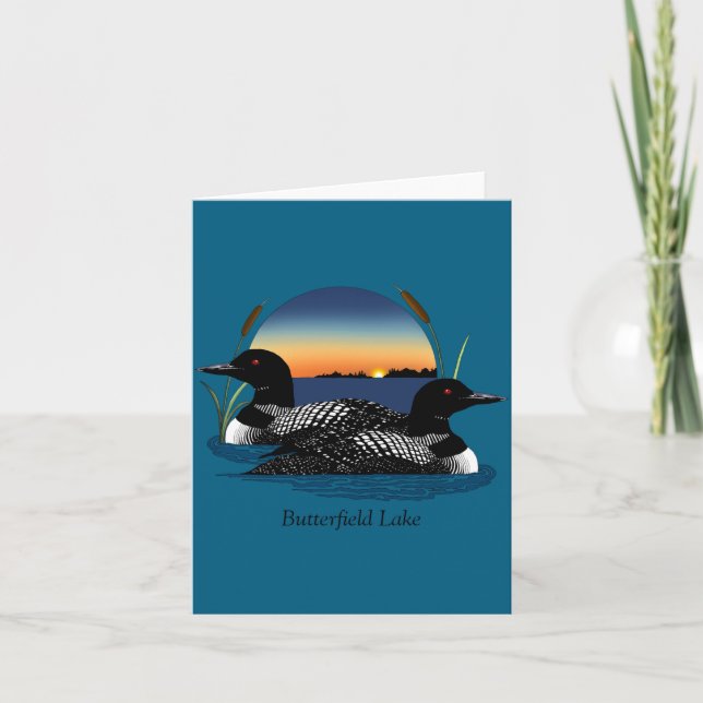 Butterfield Lake Loon Pair  Card (Front)