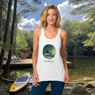 Butterfield Lake White Men Loon Family Tank Top