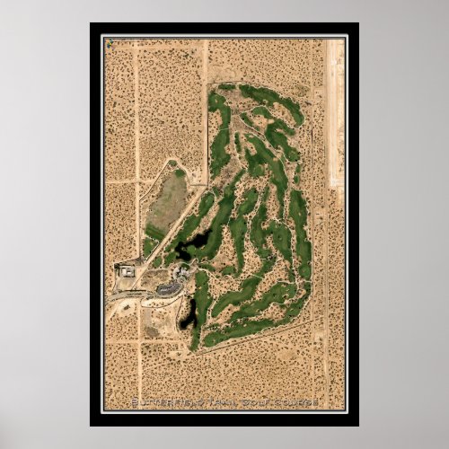 Butterfield Trail Golf Course Texas Satellite Map Poster