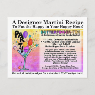 Butterfinger-Tini Martini Recipe Postcard
