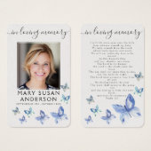 Butterfles Photo Funeral Memorial Prayer Card (Front & Back)