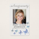 Butterfles Photo Funeral Memorial Prayer Card (Front)