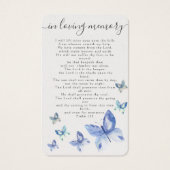 Butterfles Photo Funeral Memorial Prayer Card (Back)