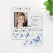 Butterfles Photo Funeral Memorial Prayer Card (Desk)