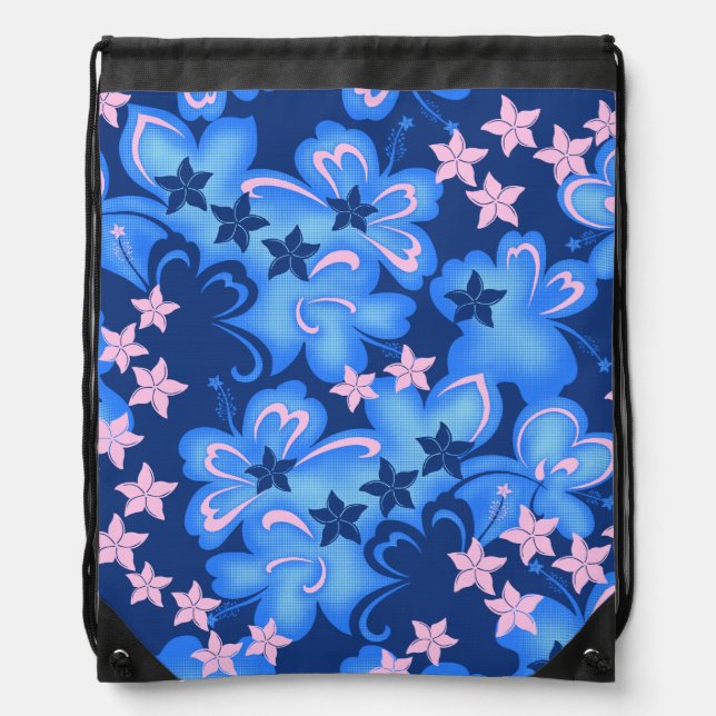 Butterflibiscus Hawaiian Hibiscus Butterfly Drawstring Bag (Front)