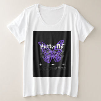 Butterflie design plus size T-Shirt