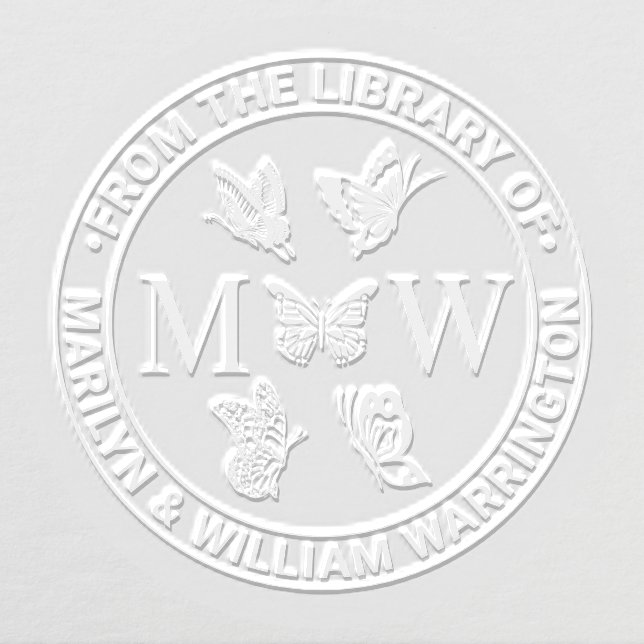 Butterflies #4 Couple Wedding Library Book Name Embosser (Design)