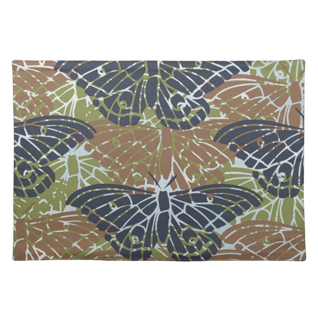 Butterflies Abstract Cloth Placemat (Front)