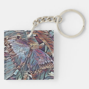 BUTTERFLIES ABSTRACT KEYCHAIN
