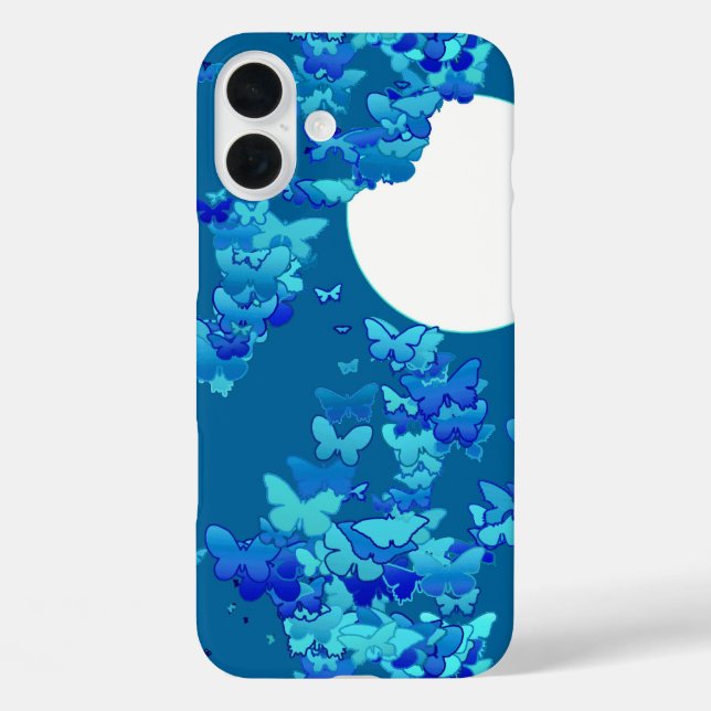 Butterflies against blue night sky, moonscape Case-Mate iPhone case (Back)