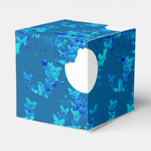 Butterflies against blue night sky, moonscape favor boxes