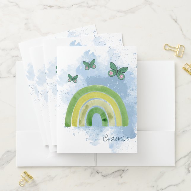 Butterflies And A Rainbow Pocket Folder (In Situ)