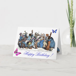 BUTTERFLIES AND,ANIMAL FARM ORCHESTRA  BIRTHDAY CARD