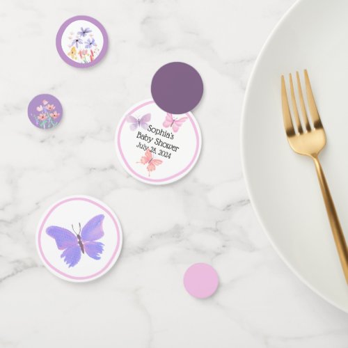 Butterflies and Blooms Baby Shower Table Confetti
