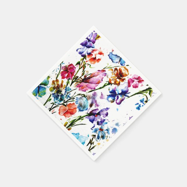 BUTTERFLIES AND BLOOMS PAPER NAPKINS (Corner)