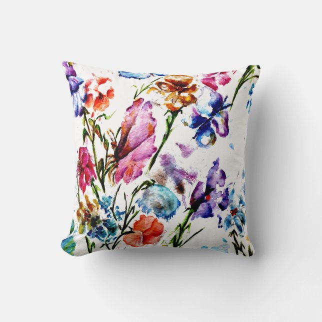 BUTTERFLIES AND BLOOMS THROW PILLOW (Front)