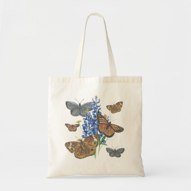 Butterflies and Bluebonnets Tote Bag (Front)