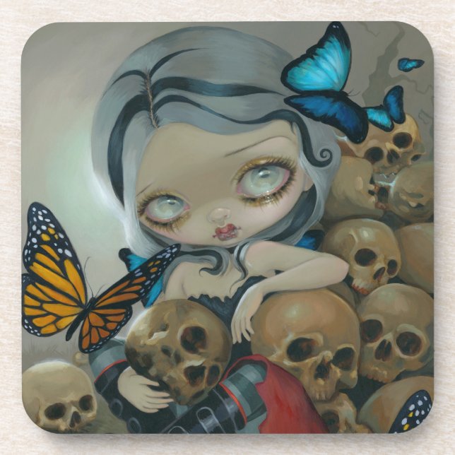 "Butterflies and Bones" Coaster (Front)