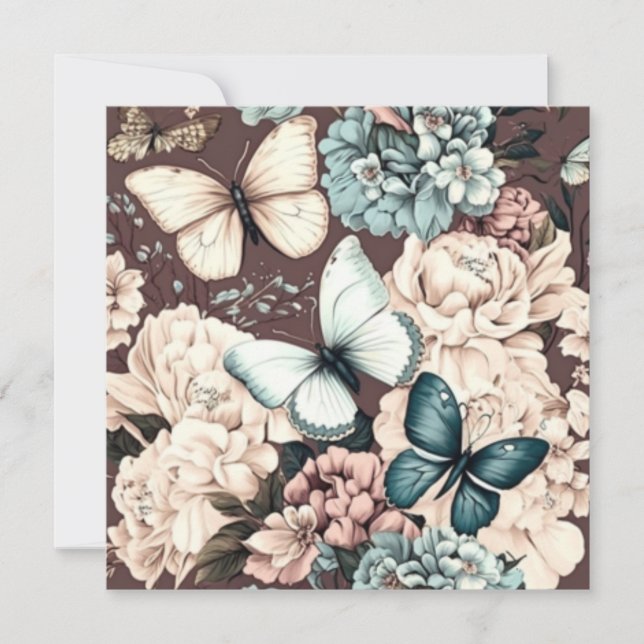 Butterflies and brown flowers (Front)