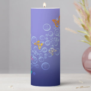 Butterflies and Bubbles Pillar Candle