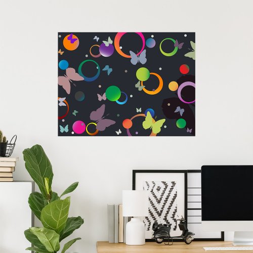 Butterflies And Bubbles Poster