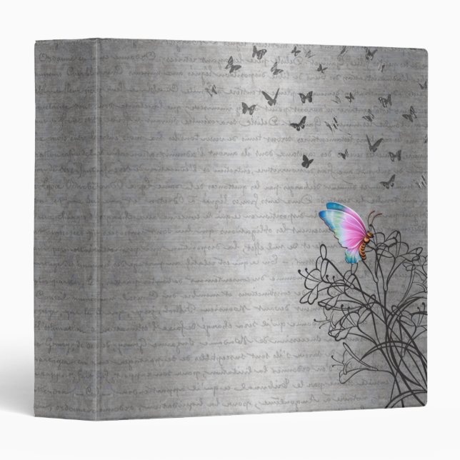 Butterflies and Calligraphy  3 Ring Binder (Front/Spine)
