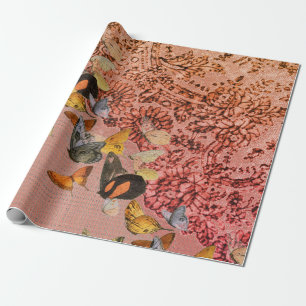 BUTTERFLIES AND CHANTILLY LACE Wrapping Paper